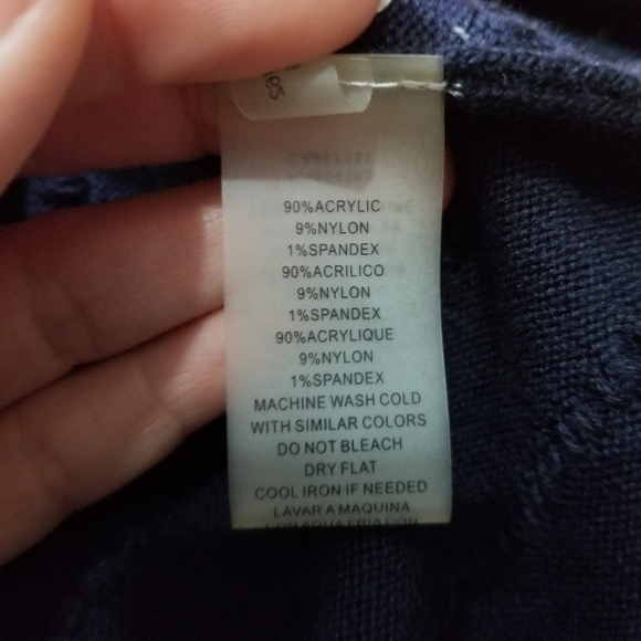 Vince Camuto Knit Fit & Flare Round Neck Small Half Sleeve Navy Blue Dre… - Picture 10 of 11